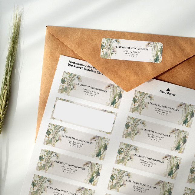 Daisy Art Déco Retourner l'adresse Étiquettes (Créateur téléchargé)