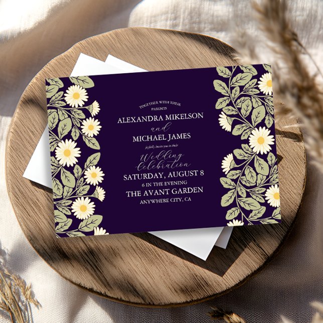 Daisy Art Nouveau Wedding Invitation (Creator Uploaded)