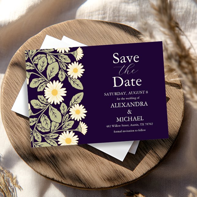 Daisy Art Nouveau Wedding Save The Date (Creator Uploaded)