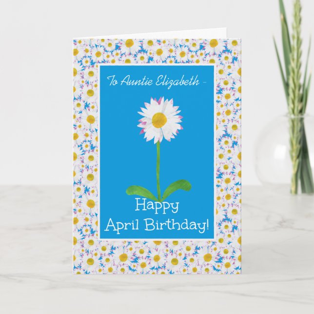 Daisy, avril Carte d'anniversaire pour personnalis (Devant)