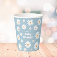 Daisy Baby Boy Shower Blue Flower Power