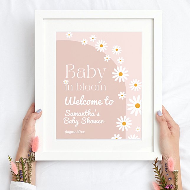 Daisy Baby in bloom Boho Girl Baby Shower welcome Poster (Creator Uploaded)