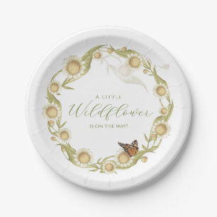 Daisy Baby in Bloom Diaper Raffle Wildflower  Paper Plate