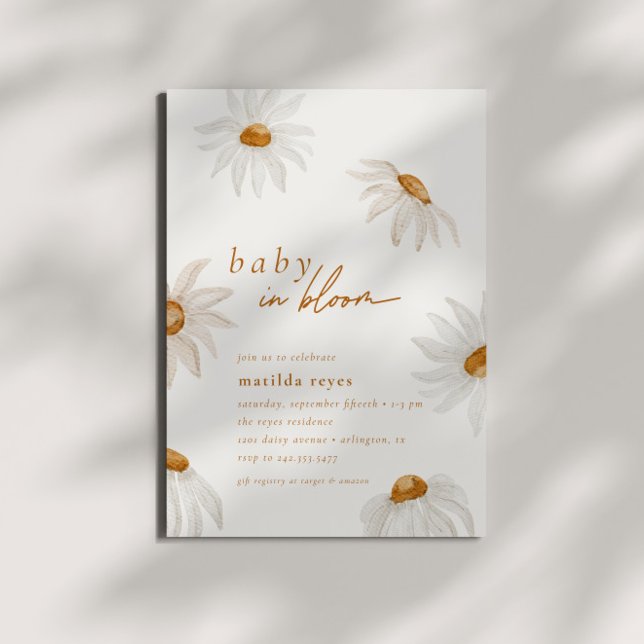 Daisy Baby In Bloom Rustic Fall Boho Baby Shower Invitation (Creator Uploaded)