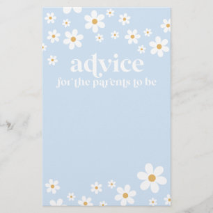 Daisy Baby Shower Advice for Parents Card