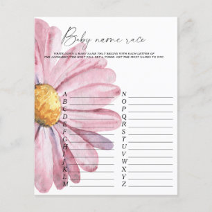 Daisy baby shower - Baby name race game