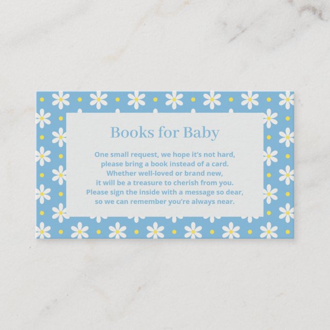 Daisy Baby Shower Book Request Enclosure Card (Front)