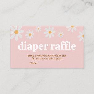Daisy Baby Shower Diaper Raffle Business Card