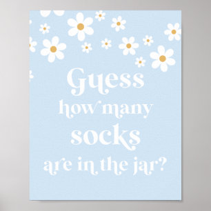 Daisy Baby Shower guess how many socks game Poster