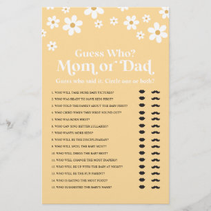 Daisy Baby Shower Guess Who Game Flyer