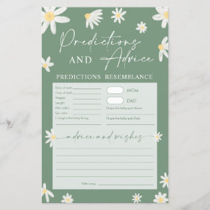 Daisy Baby Shower Predictions and Advice 