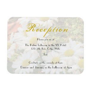 Daisy Background Flowing Yellow and Gray Wedding Magnet