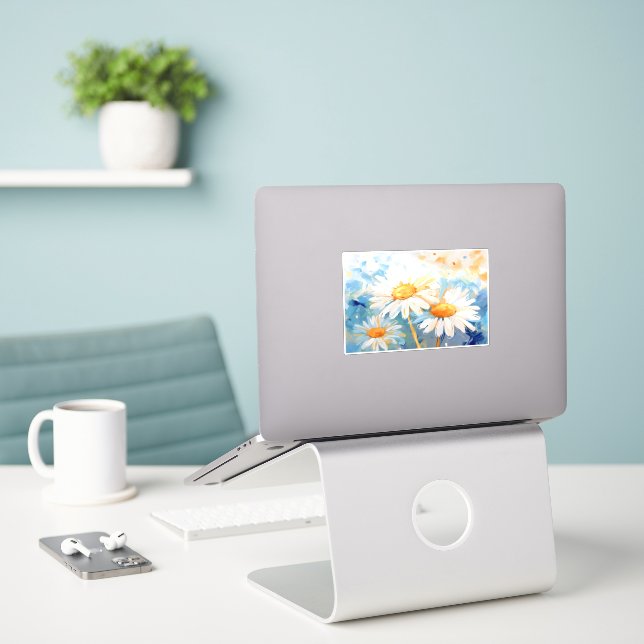 Daisy backgrounds painting  (Laptop On Desk)