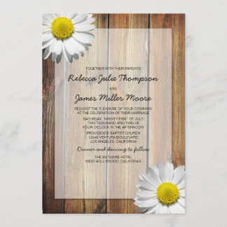 Daisy - Barn Wood - Invitations de mariage