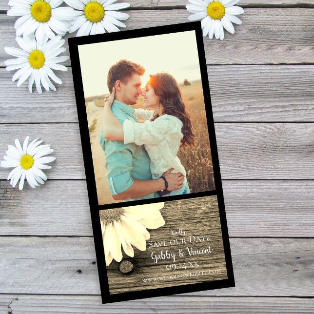 Daisy Barn Wood Ranch Wedding Save the Date Sepia (Créateur téléchargé)