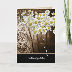 daisy basket with butterfly thinking of you card