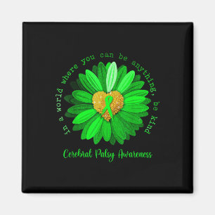 Daisy Be Kind Cerebral Palsy Awareness Green Ribbo Magnet