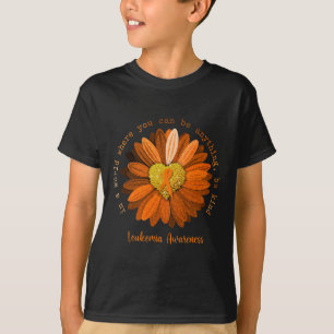 Daisy Be Kind Leukemia Awareness Orange Ribbon  T-Shirt