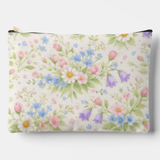 Daisy, Bellflower & Blue Blossom Botanical Accessory Pouch