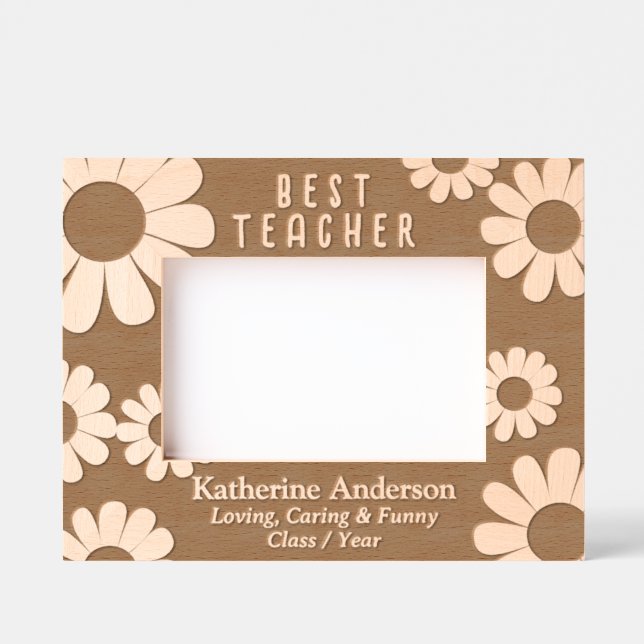 Daisy Best Teacher Etched Frames (Front)