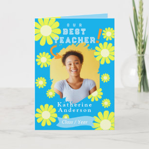 Daisy Best Teacher Photo Blue Card