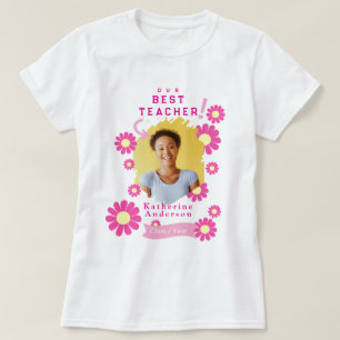 Daisy Best Teacher Photo White T-Shirt