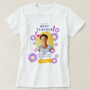 Daisy Best Teacher Photo White T-Shirt
