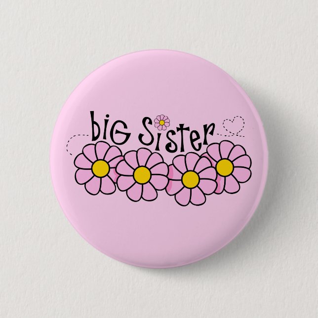 Daisy Big Sis 2 Inch Round Button (Front)