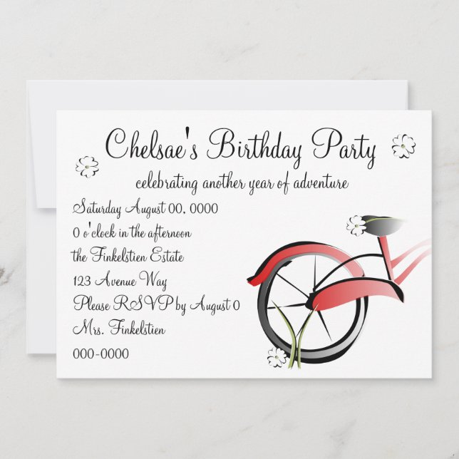 Daisy Bike Ride Invitation (Front)