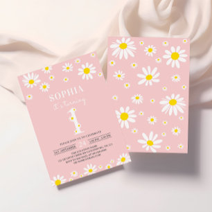 Daisy Birthday Party Bohmian 1st Birthday Invitation