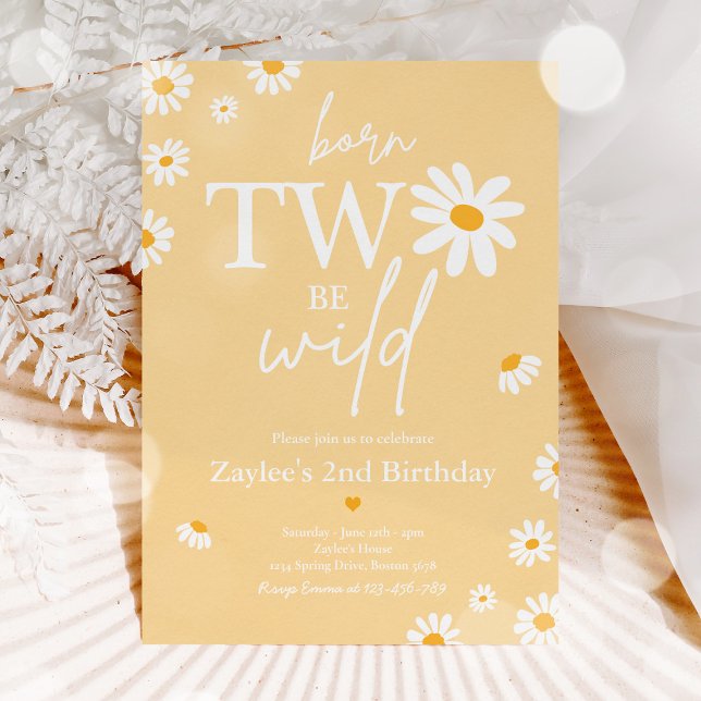 Daisy Birthday Party Bohmian Two Wild 2nd Birthday Invitation (Creator Uploaded)