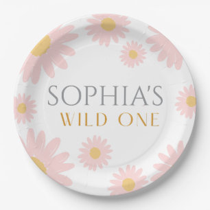 Daisy Birthday Party Bohmian Wild One 1st Birthday Paper Plate