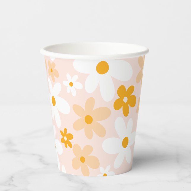 Daisy Birthday Party Paper Cups (Front)