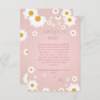 Daisy Birthday Thank You Card