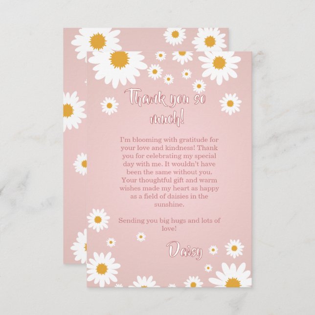 Daisy Birthday Thank You Card (Front/Back)
