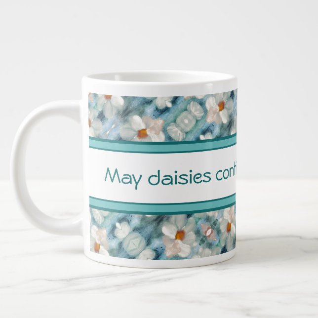 Daisy Blooms Large Coffee Mug (Left)