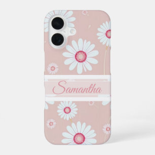 Daisy Blooms: Minimalist Floral Pattern iPhone 16 Case