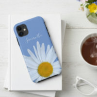 Daisy Blue Elegant White Script