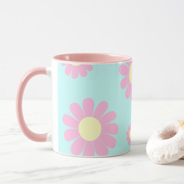 Daisy Blue Pink Mug (With Donut)