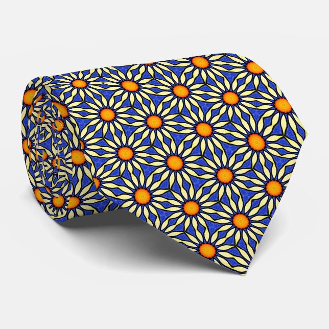 Daisy Blue Tie (Rolled)