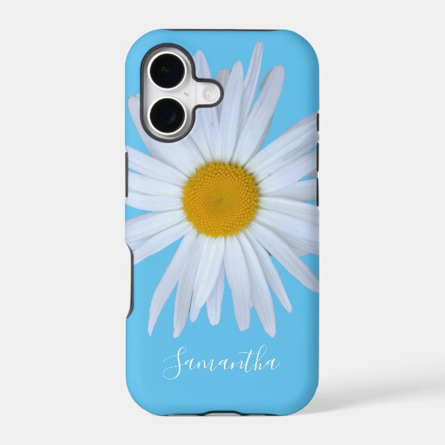 Daisy Blue White Script Case-Mate iPhone Case (Back)