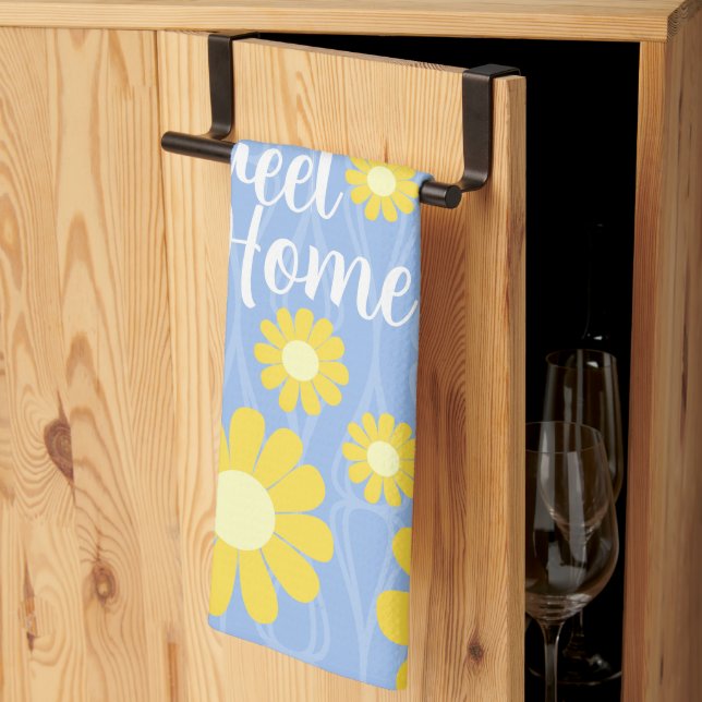 Daisy Blue Yellow  Sweet Home Kitchen Towel (Thirds Fold)