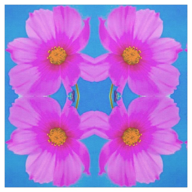 Daisy Blues & happy Pinks Fabric (Swatch)