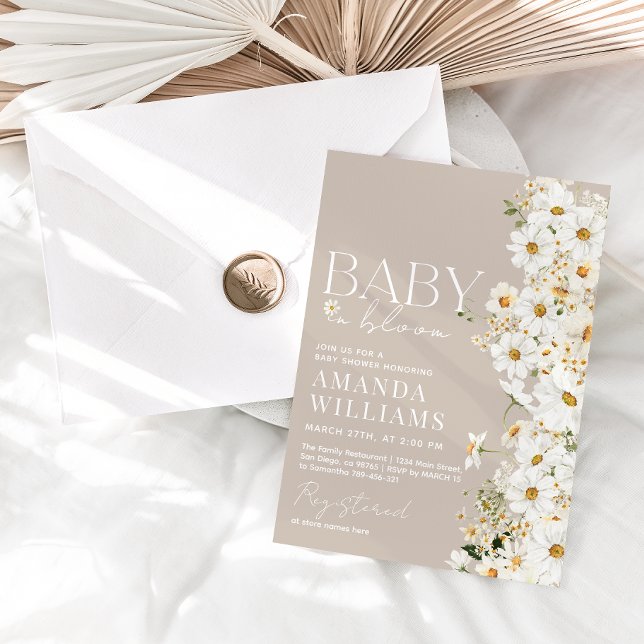Daisy Boho Fleur sauvage Baby shower Invitation (Créateur téléchargé)