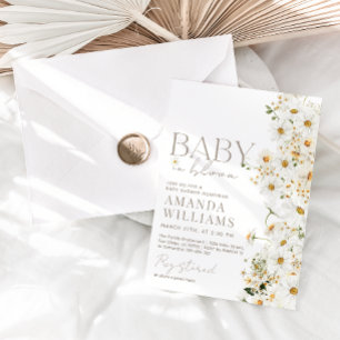 Daisy Boho Fleur sauvage Baby shower Invitation