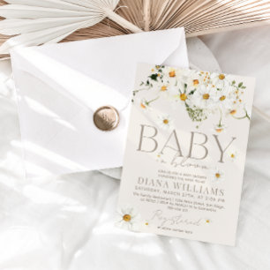 Daisy Boho Wildflower Baby in Bloom Shower Invitation