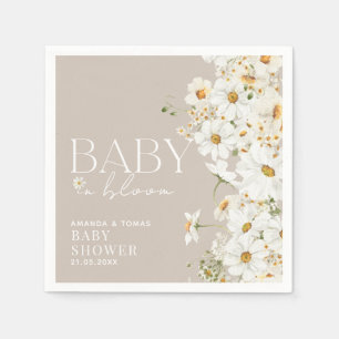 Daisy Boho Wildflower Baby in Bloom Shower Napkin