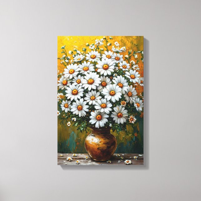 Daisy Bouquet Floral Art for Cheerful Interiors Canvas Print (Front)