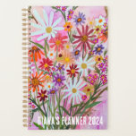 Daisy Bouquet Flowers Blooms Floral Pink CUSTOM Planner<br><div class="desc">Hello! I hope you like this original artwork design. Add your own text,  change the colours or fonts to personalize it. Check my shop for more designs. If you'd like something custom please let me know.</div>