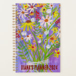 Daisy Bouquet Flowers Blooms Floral Purple CUSTOM Planner<br><div class="desc">Hello! I hope you like this original artwork design. Add your own text, change the colours or fonts to personalize it. Check my shop for more designs. If you'd like something custom please let me know.</div>